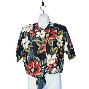 Leger Vintage Lightweight Hawaiian Crop Button Down
